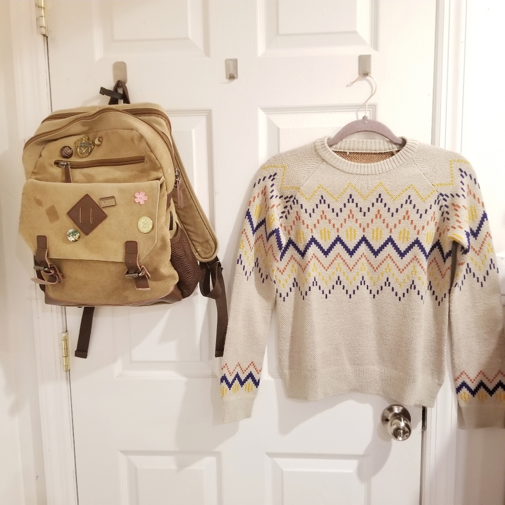 Embroidered Vintage Beige Sweater